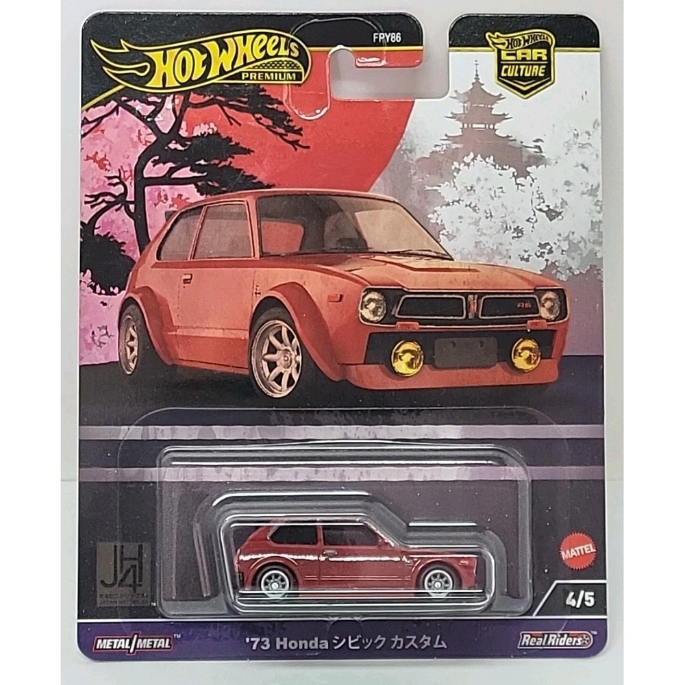 Hot Wheels Premium '73 Honda Civic Custom Car Culture 1:64 Japan Historics Toy